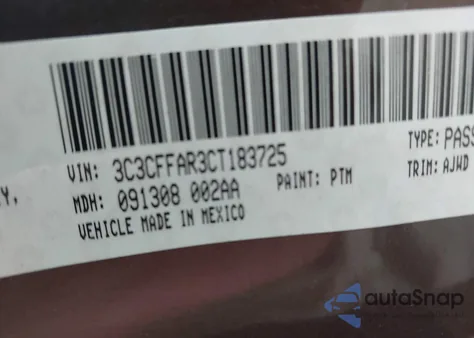 2012 Fiat 500 Pop z USA, uszkodzony, nr VIN 3C3CFFAR3CT183725